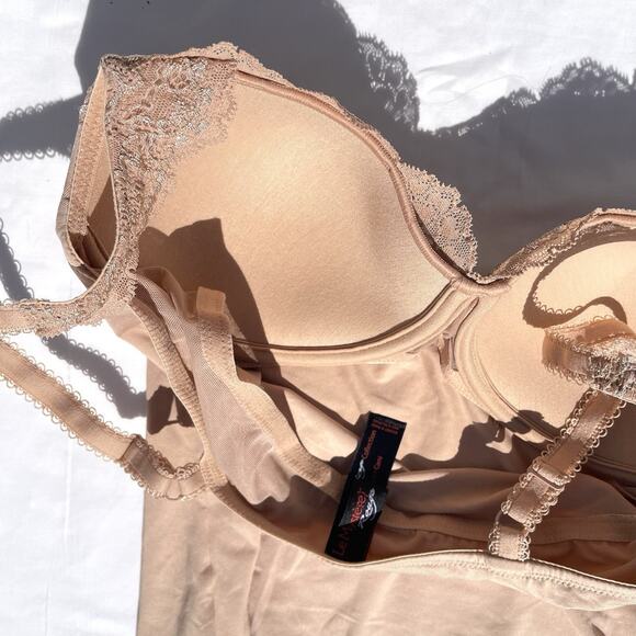 Le Mystere Rouge Lace Cami Top 34B Beige Underwire - Picture 4 of 5